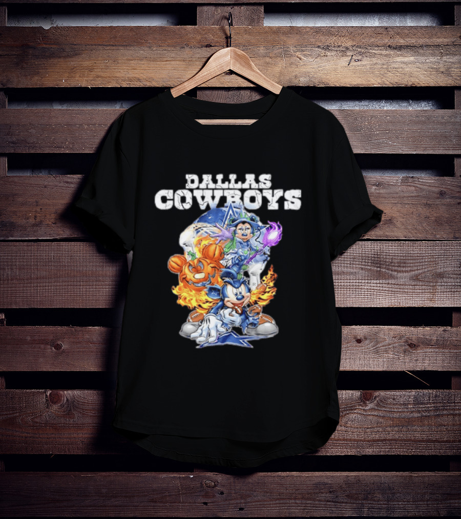 Dallas Cowboys Disney Halloween Mickey Pumpkin Magic Collaboration T-Shirt