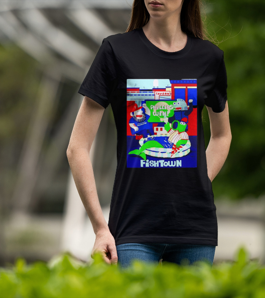 Phillies Win City Of Neighborhoods Fishtown Phillies Phanatic Tavern Scene T-Shirt
