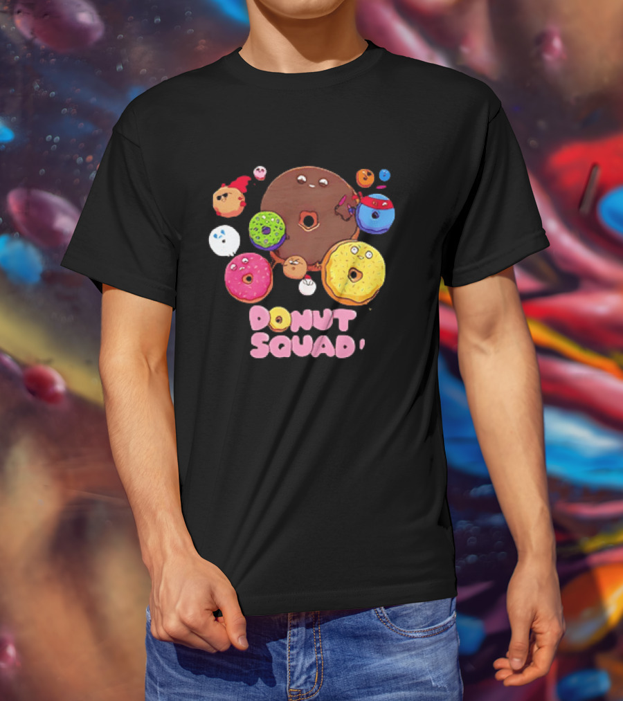 Colorful Donut Squad Cartoon Team With Playful Characters T-Shirt