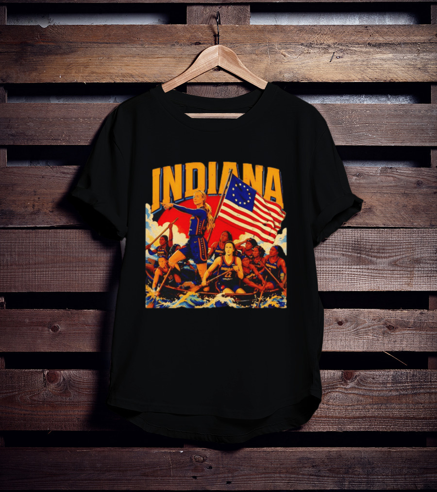 Indiana Basketball Team Sophie Cunningham Crossing The Delaware Flag T-Shirt