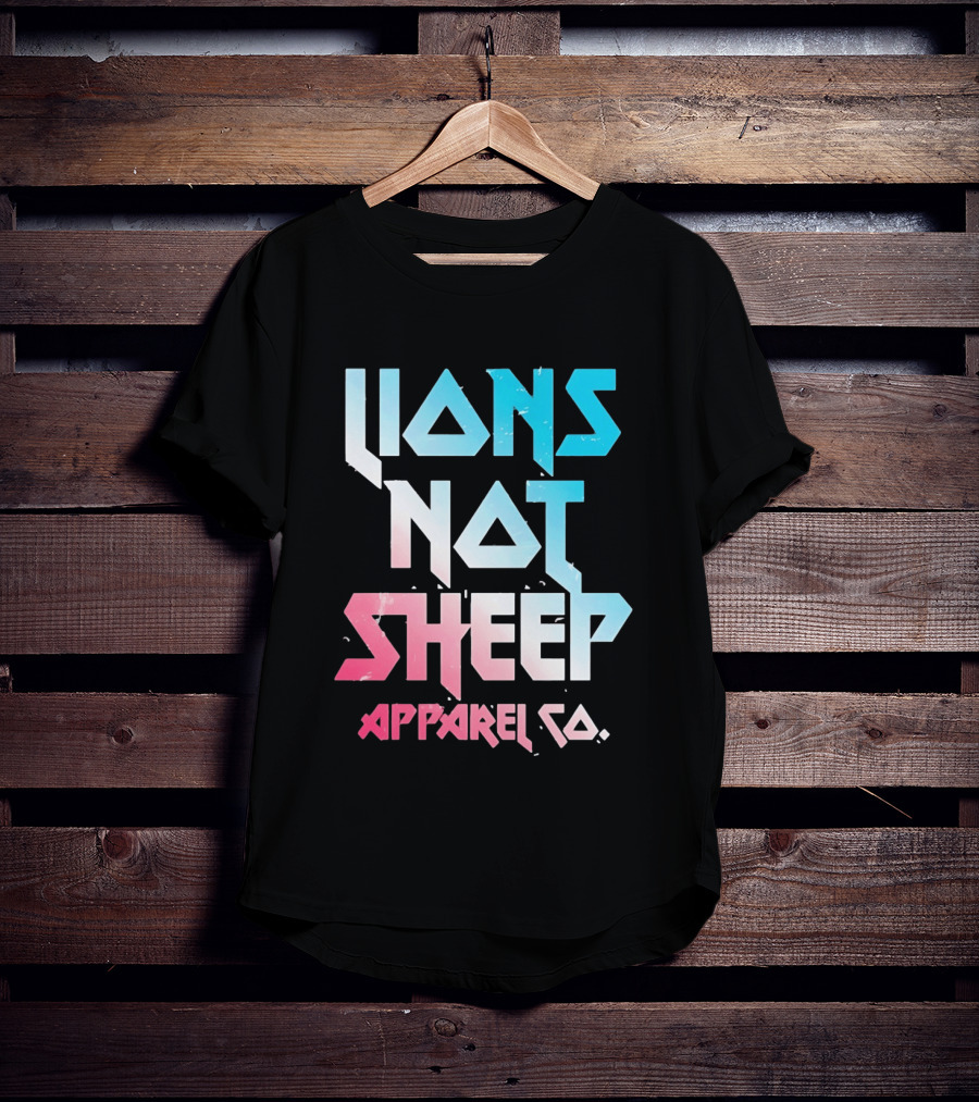 Lions Not Sheep Apparel Co. Mens Tagline Print T-Shirt