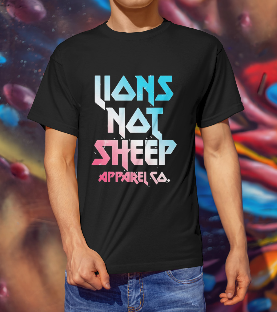 Lions Not Sheep Apparel Co. Mens Tagline Print T-Shirt