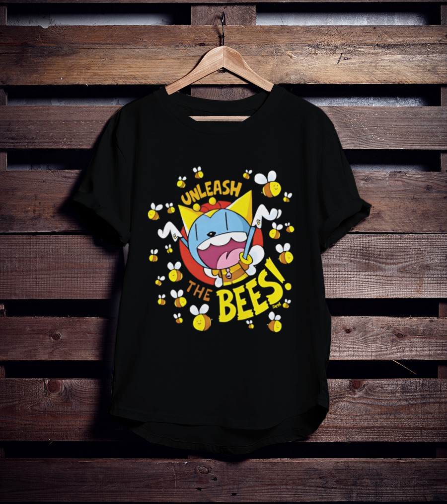 Unleash The Bees Looshkin Cartoon Character Honeycombs T-Shirt