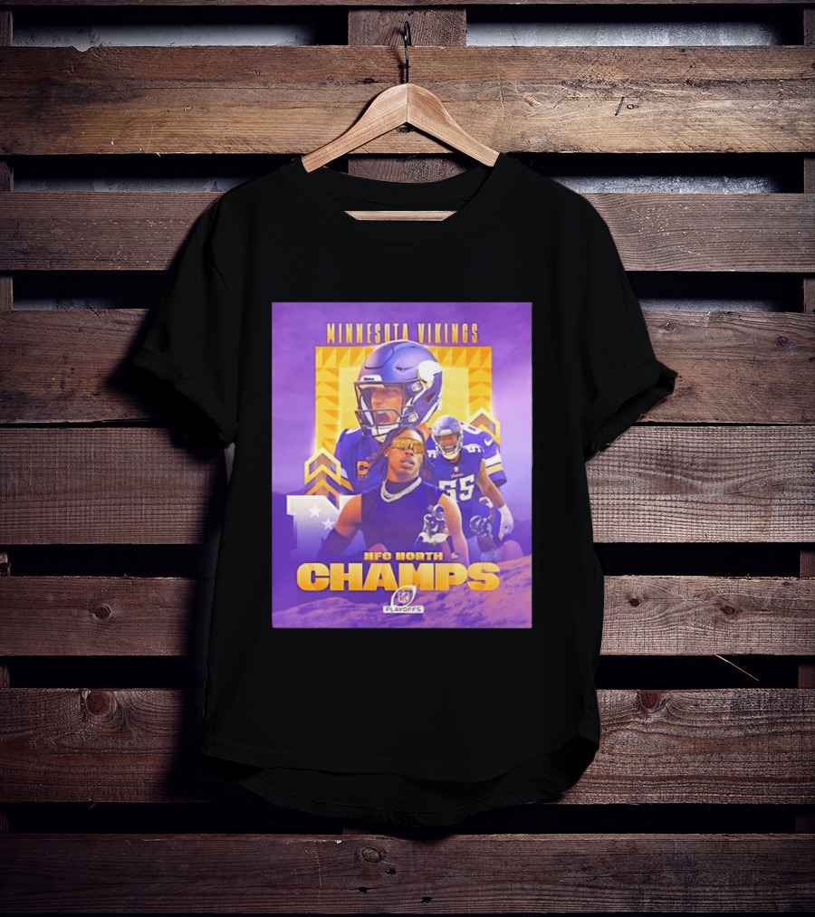 Minnesota Vikings NFC North Champs 2022 Playoffs Celebration T-Shirt