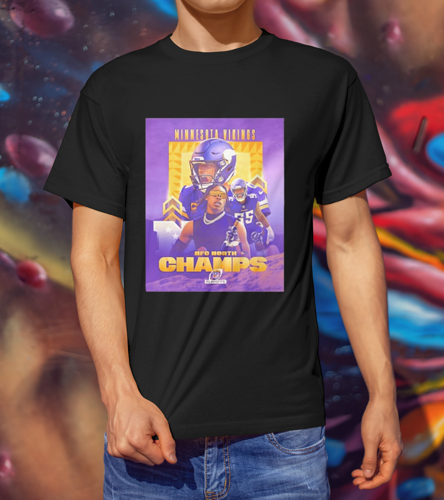 Minnesota Vikings NFC North Champs 2022 Playoffs Celebration T-Shirt