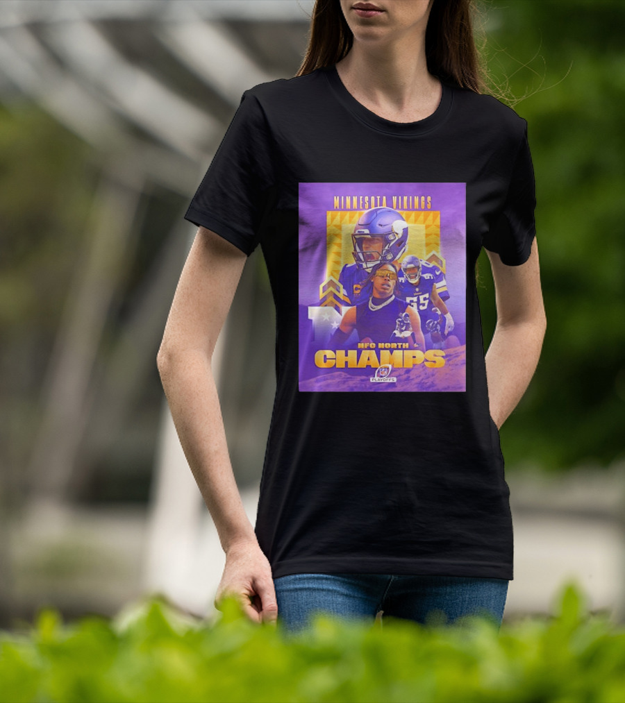 Minnesota Vikings NFC North Champs 2022 Playoffs Celebration T-Shirt