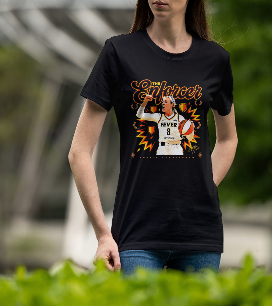 The Enforcer Sophie Cunningham Fever 8 Indiana Basketball WNBA 2026 T-Shirt