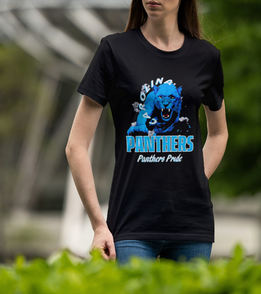 Carolina Panthers Pride Charging Forward Fierce Blue Panther T-Shirt