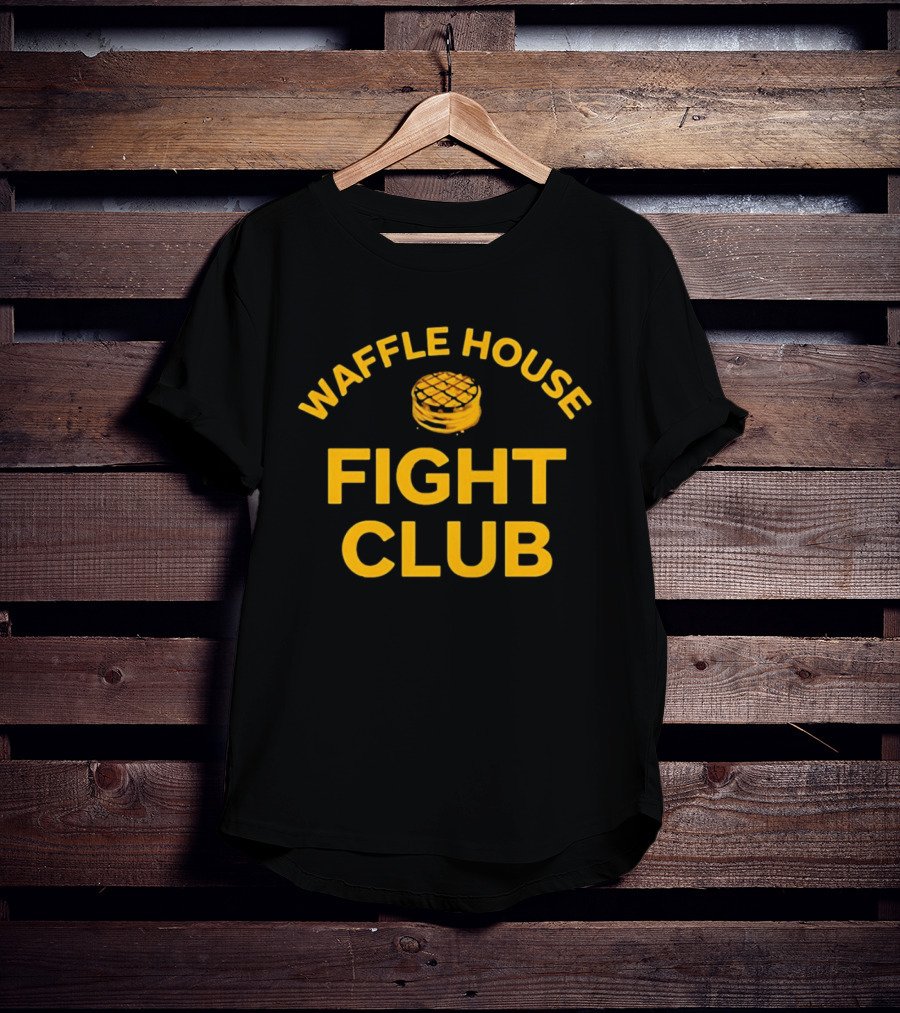 Waffle House Fight Club Restaurant Parody Humor Pancake Stack T-Shirt