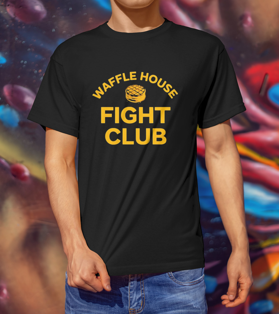 Waffle House Fight Club Restaurant Parody Humor Pancake Stack T-Shirt