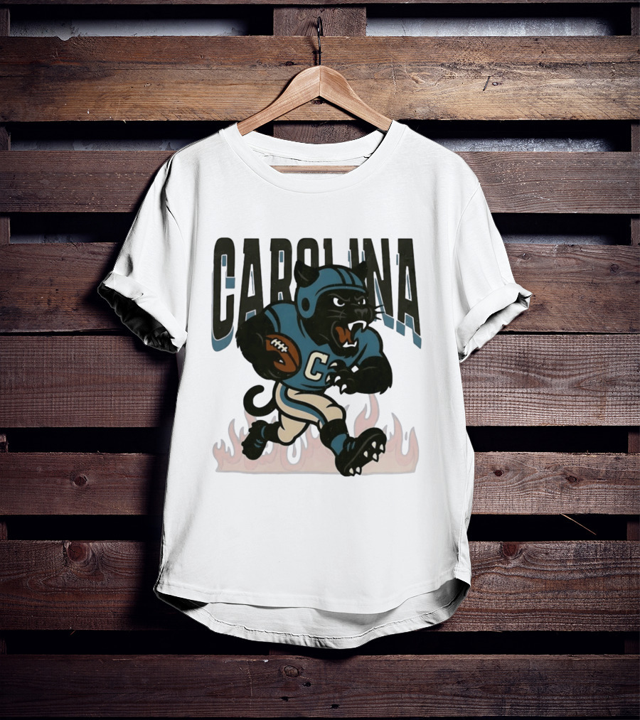 Carolina Panther Football Player Running With Ball T-Shirt