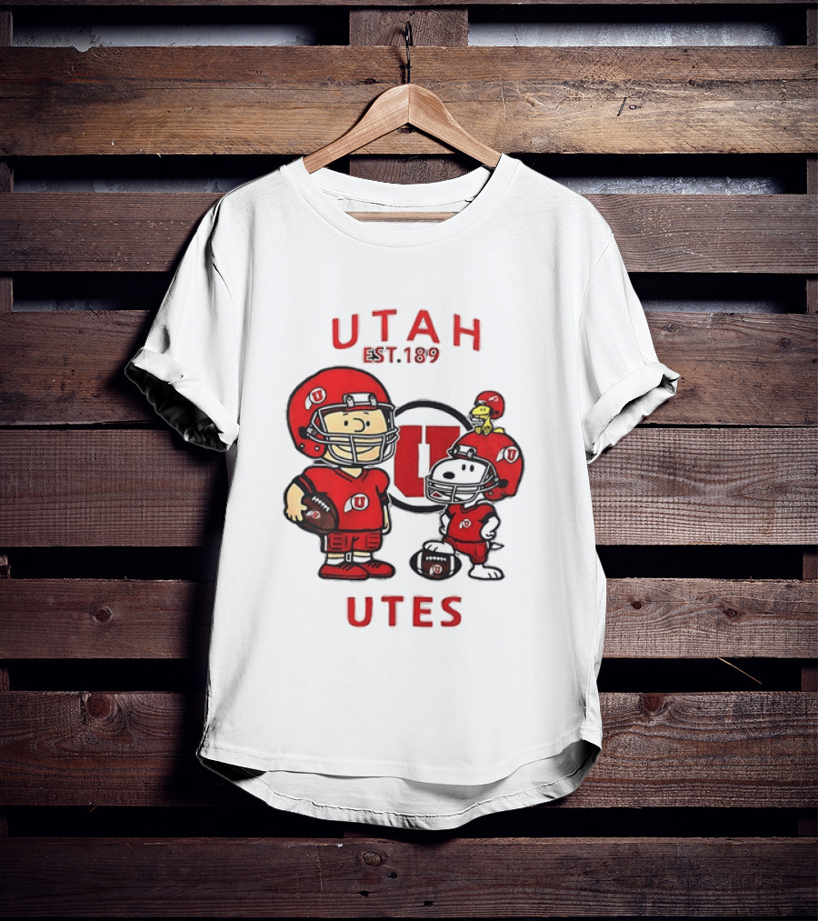 Charlie Brown Snoopy Woodstock Utah Utes EST 1892 Football Team T-Shirt