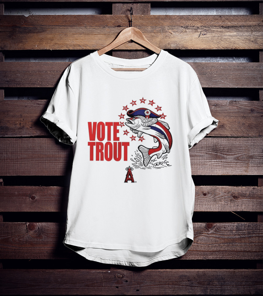 Los Angeles Angels Vote Trout Red Blue Star Fish T-Shirt