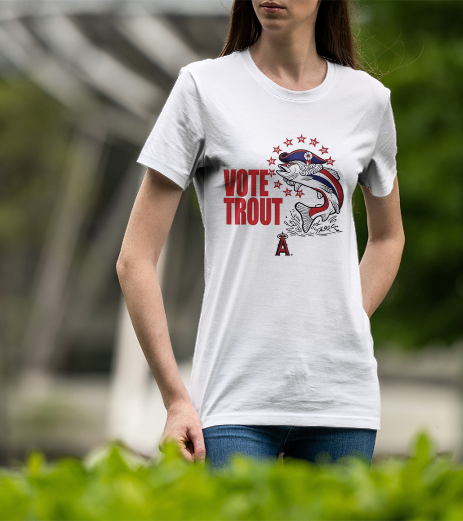 Los Angeles Angels Vote Trout Red Blue Star Fish T-Shirt