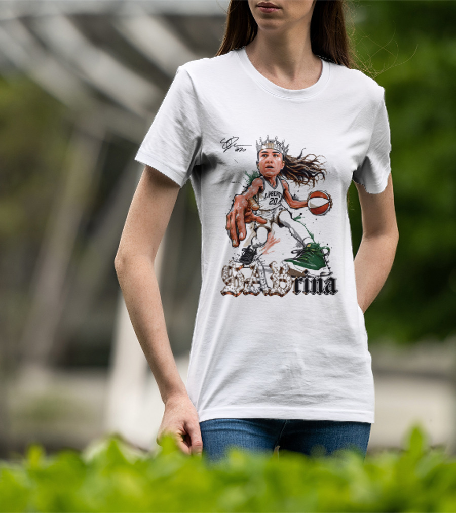 Sabrina Ionescu New York Liberty Basketball Crown T-Shirt