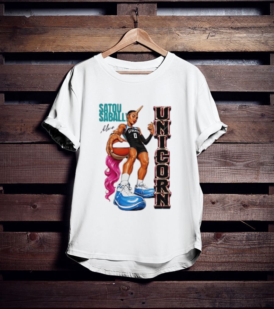 Satou Sabally New York Liberty Unicorn Basketball Player With Ball T-Shirt