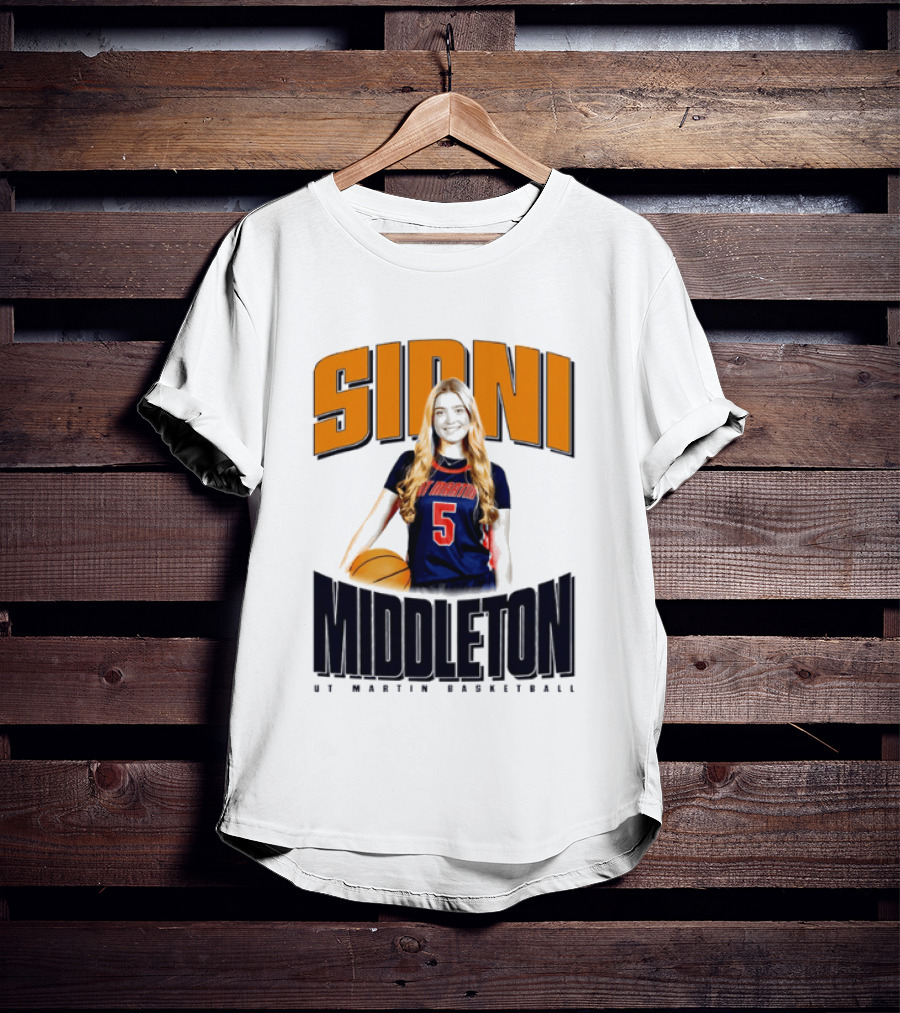 Sidni Middleton 5 UT Martin Skyhawks Basketball T-Shirt