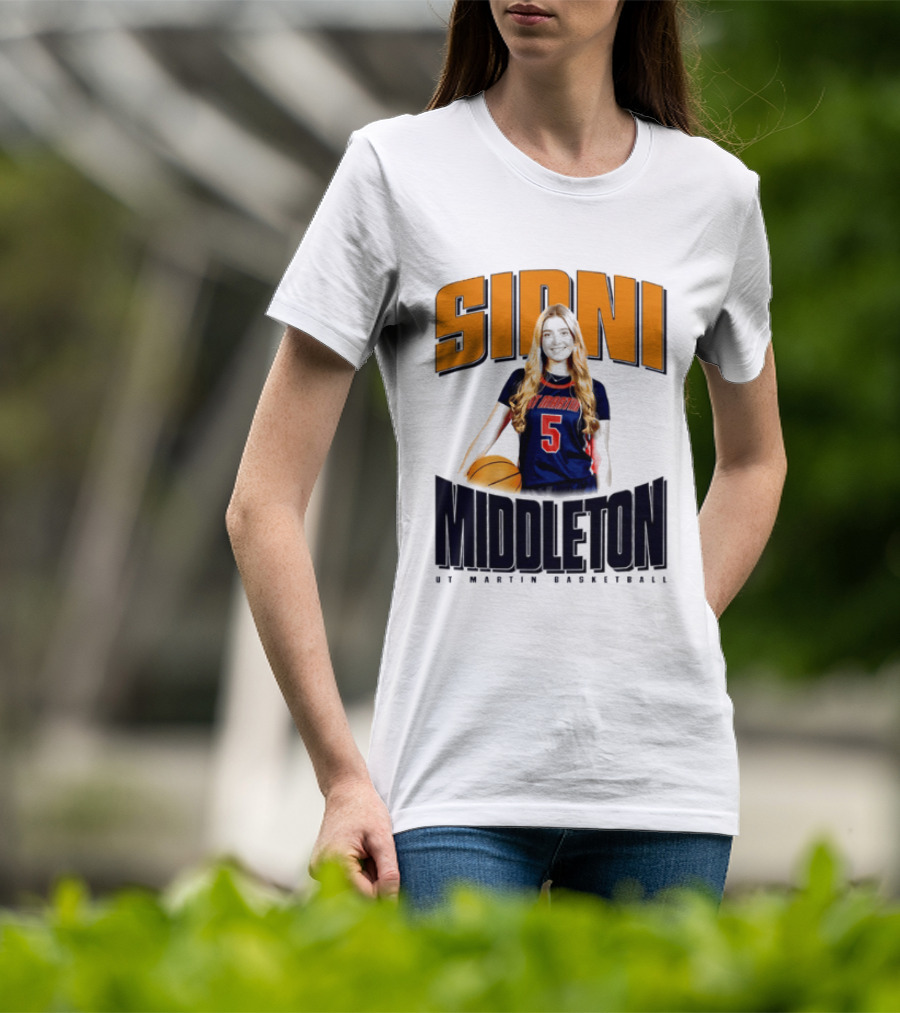 Sidni Middleton 5 UT Martin Skyhawks Basketball T-Shirt