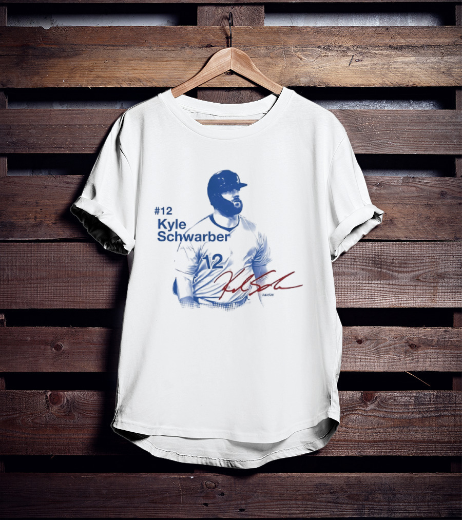#12 Kyle Schwarber Baseball Player Slash Signature T-Shirt