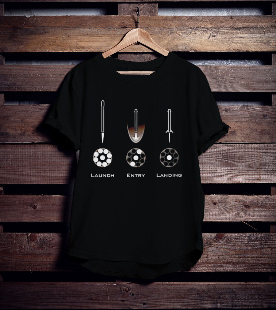 Launch Entry Landing Falcon Rocket Phases T-Shirt