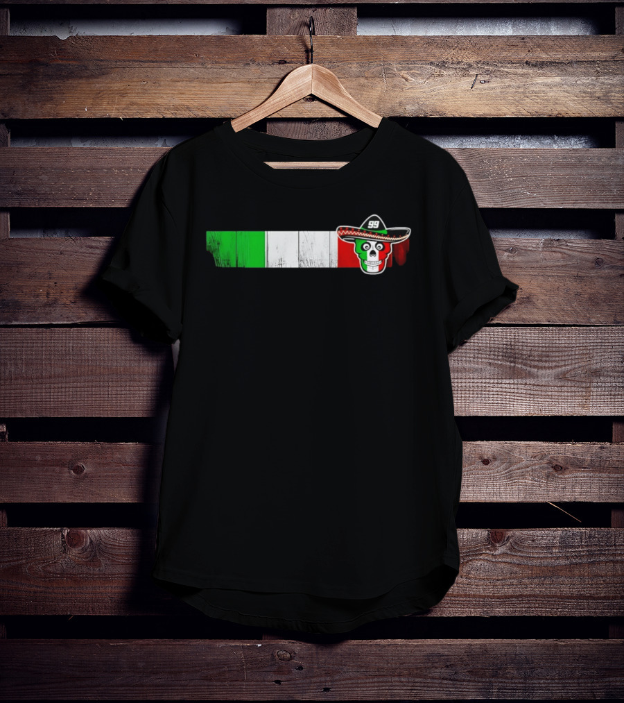 Daniel Suarez 99 Skull Sombrero Mexican Flag T-Shirt
