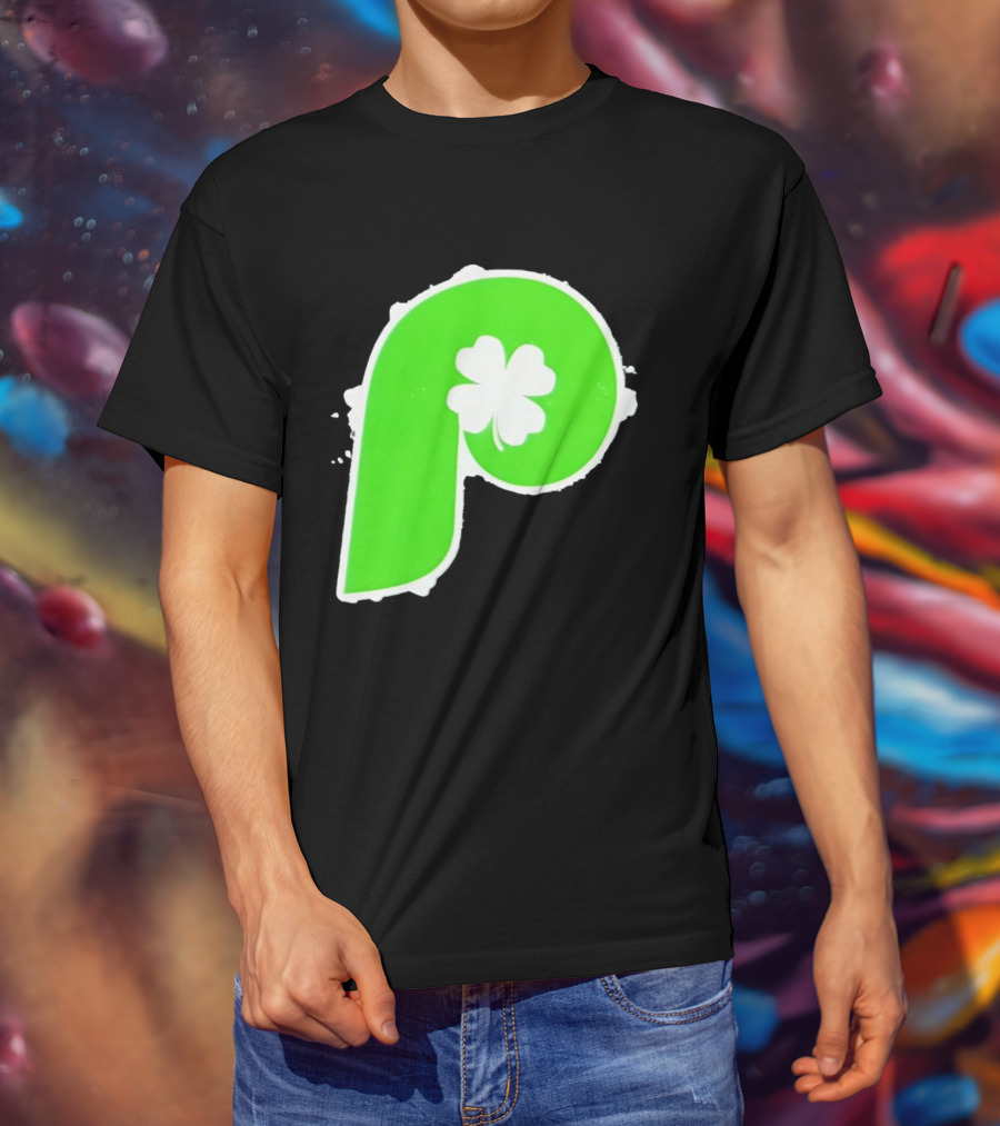 Lucky Philadelphia Clover P Baseball Green Four Leaf T-Shirt