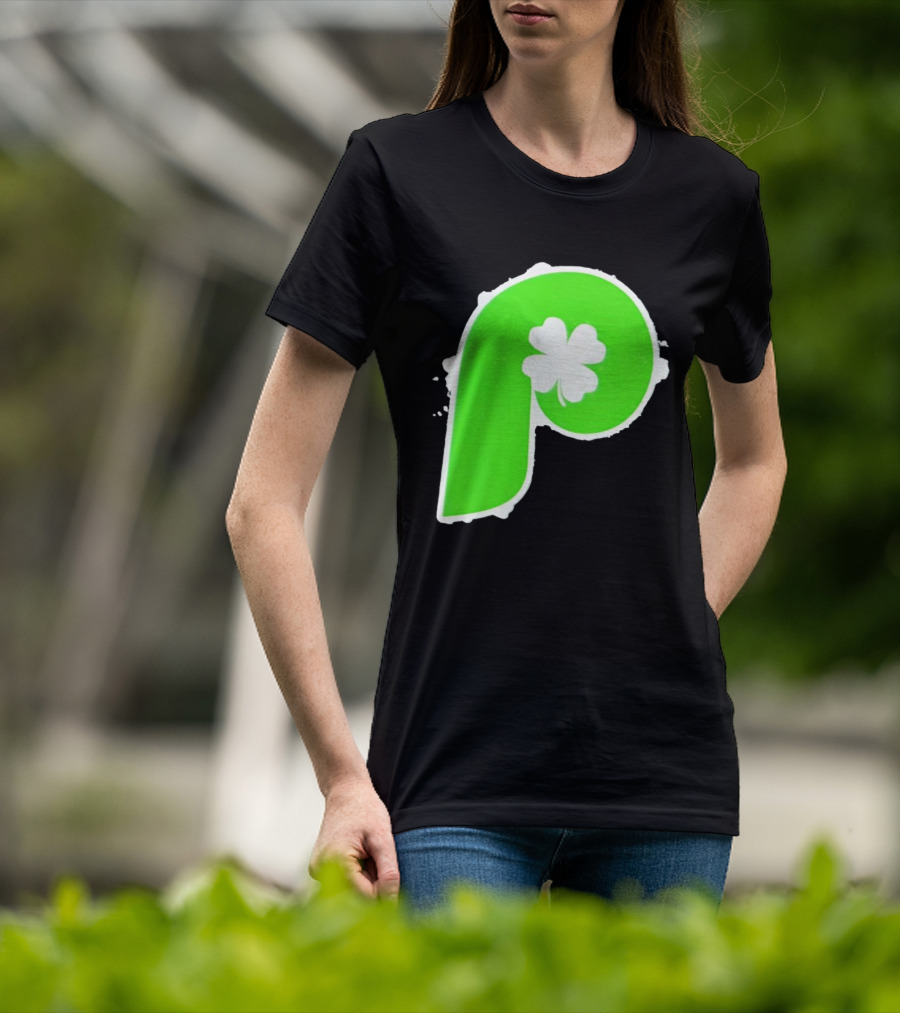 Lucky Philadelphia Clover P Baseball Green Four Leaf T-Shirt