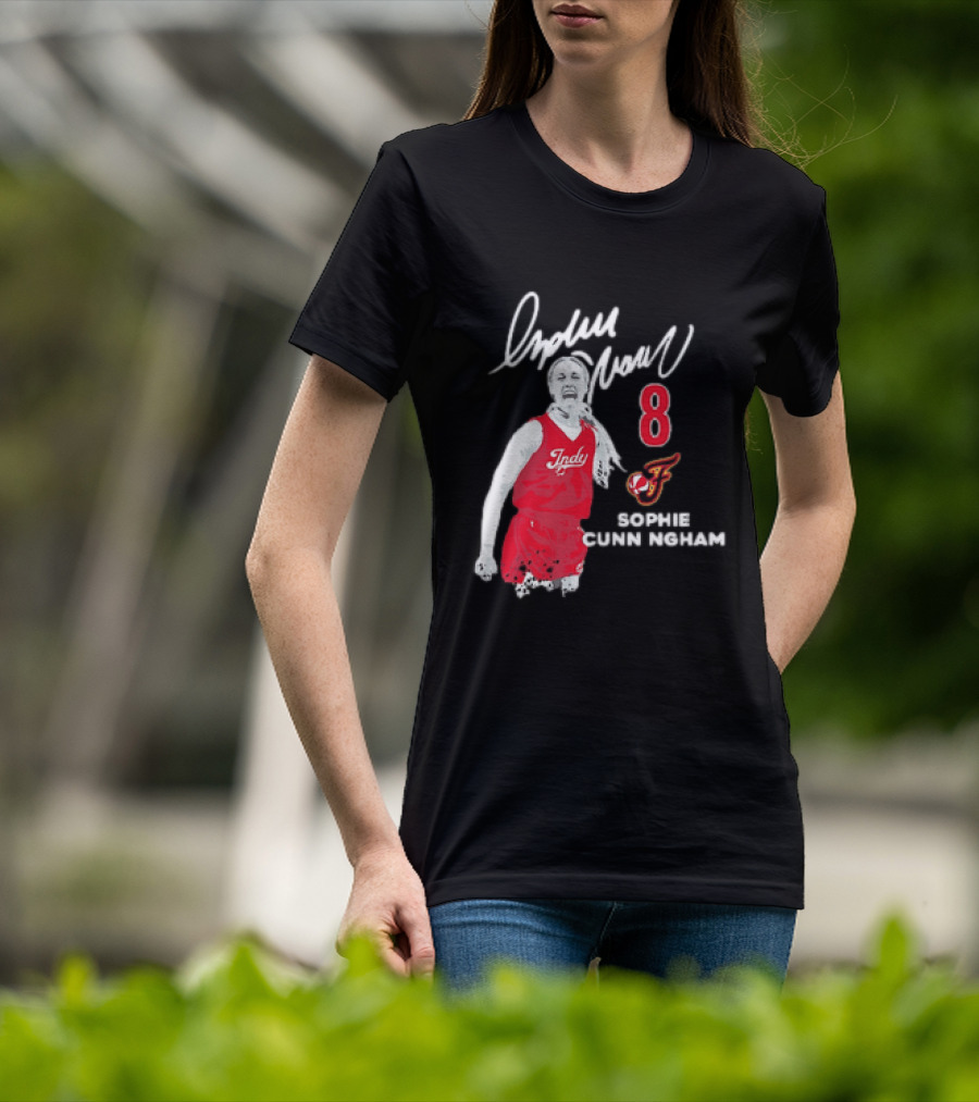 Sophie Cunningham Indiana Fever Indy Basketball 8 Distressed Player T-Shirt