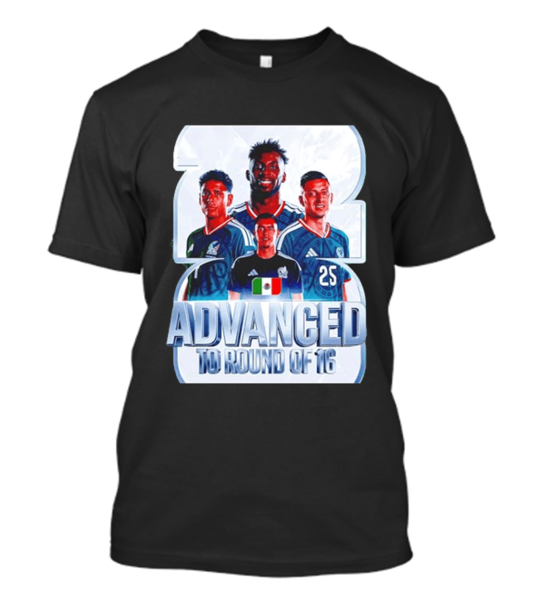 Advanced To Round Of 16 Mexico National Football Team 25 T-Shirt