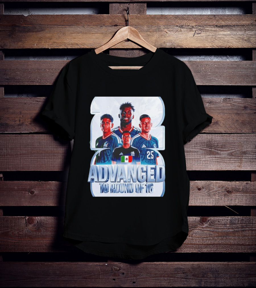 Advanced To Round Of 16 Mexico National Football Team 25 T-Shirt