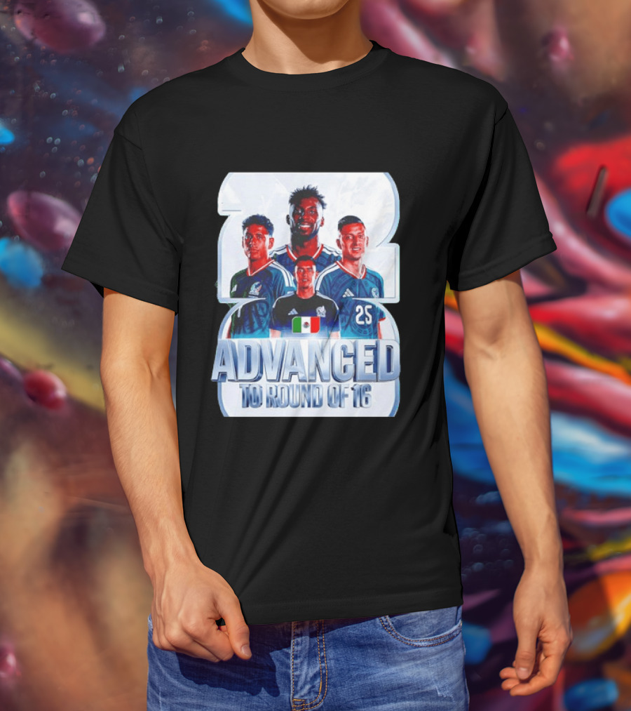 Advanced To Round Of 16 Mexico National Football Team 25 T-Shirt