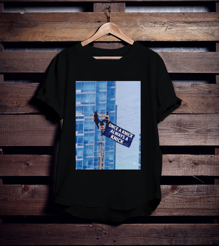 New York Knicks Once A Knick Always A Knick Flag Empire State Building NYC T-Shirt
