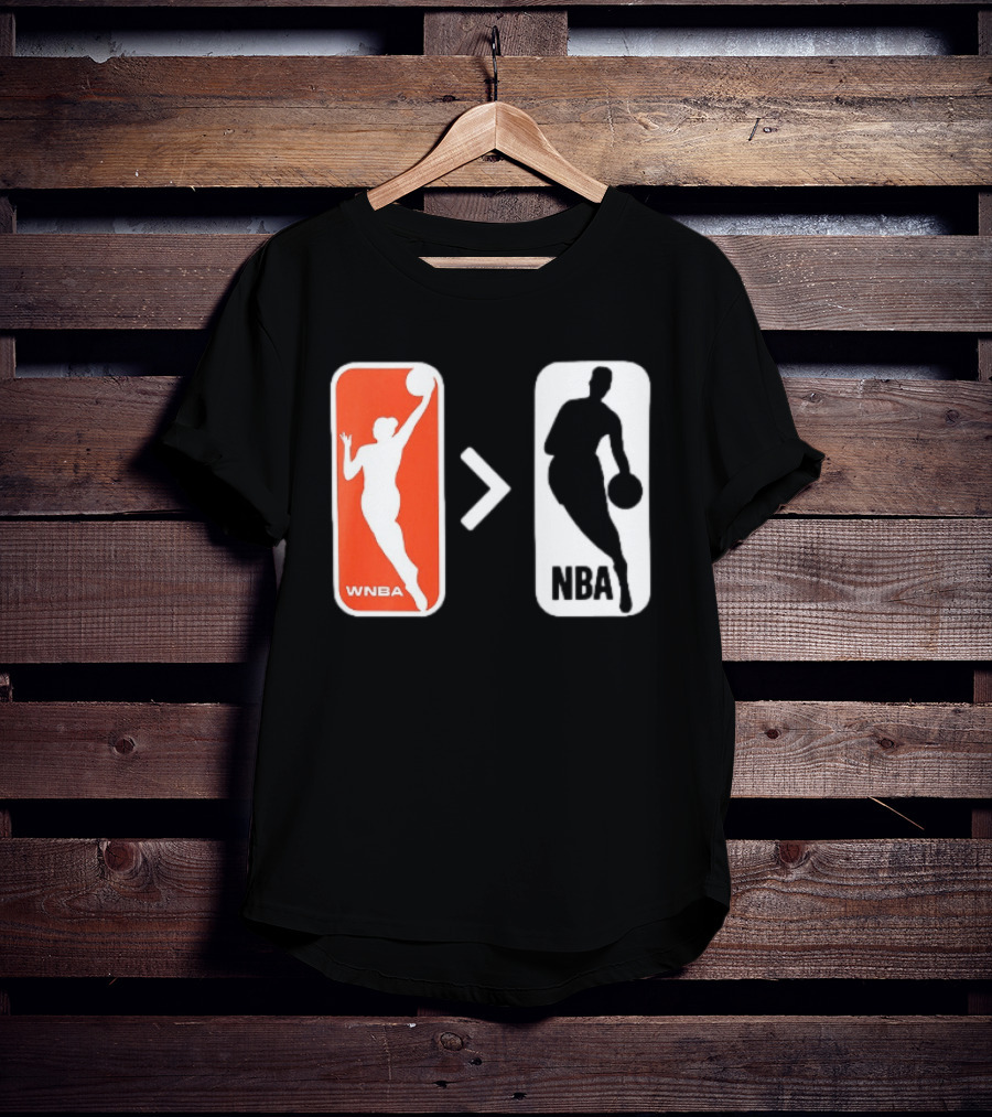 WNBA Logo Greater Than NBA Logo Comparison T-Shirt