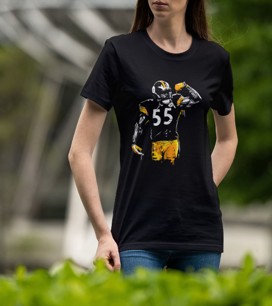 Pittsburgh Steelers Number 55 Football Player Drip T-Shirt