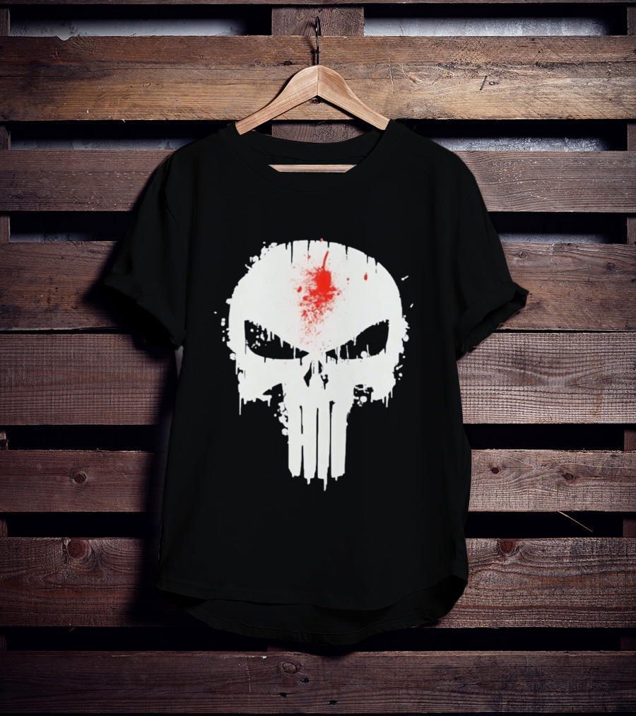 Punisher Skull Bleeding Head Shot T-Shirt