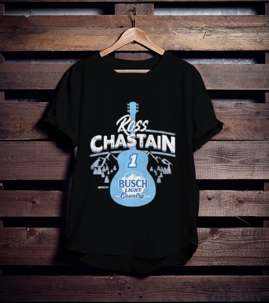 Ross Chastain No 1 Busch Light Country Guitar T-Shirt
