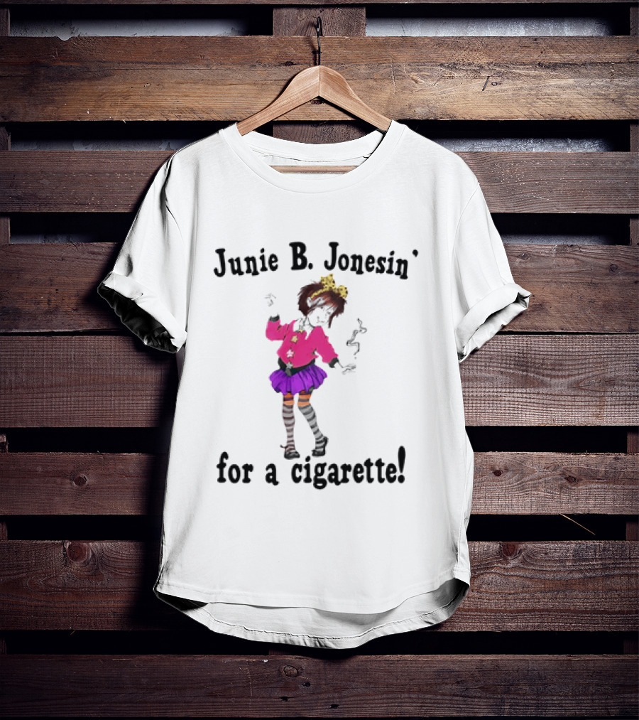 Junie B Jonesin For A Cigarette Vintage Cartoon Style Character With Bow And Tutu T-Shirt