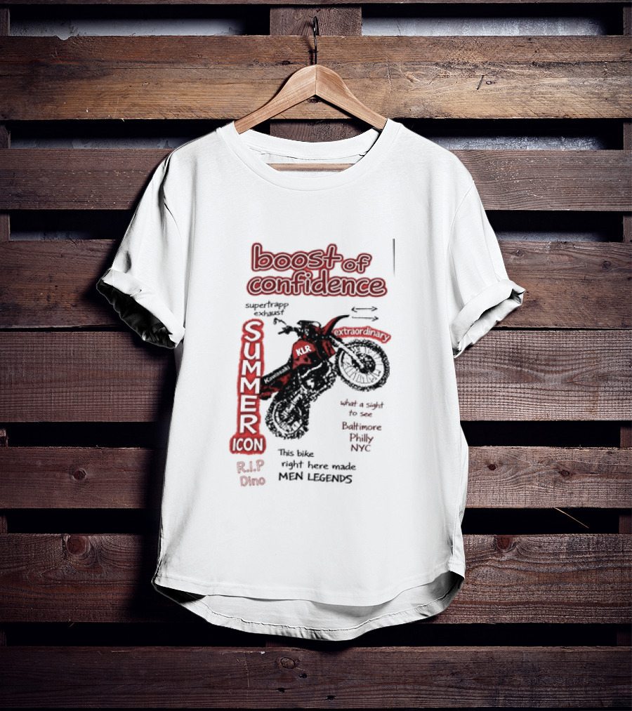 Boost Of Confidence Kawasaki KLR Summer Icon RIP Dino Men Legends T-Shirt