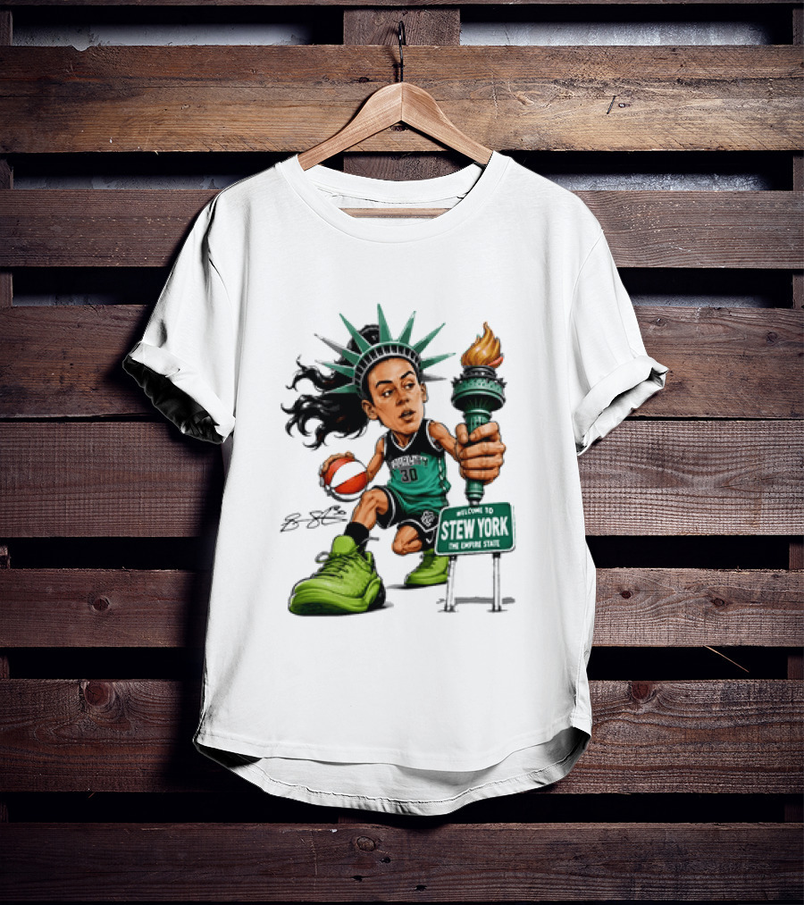 New York Liberty Breanna Stewart Stew York Torch Statue Basketball T-Shirt