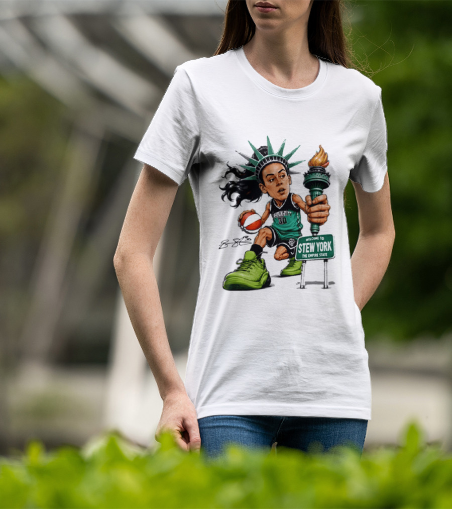 New York Liberty Breanna Stewart Stew York Torch Statue Basketball T-Shirt