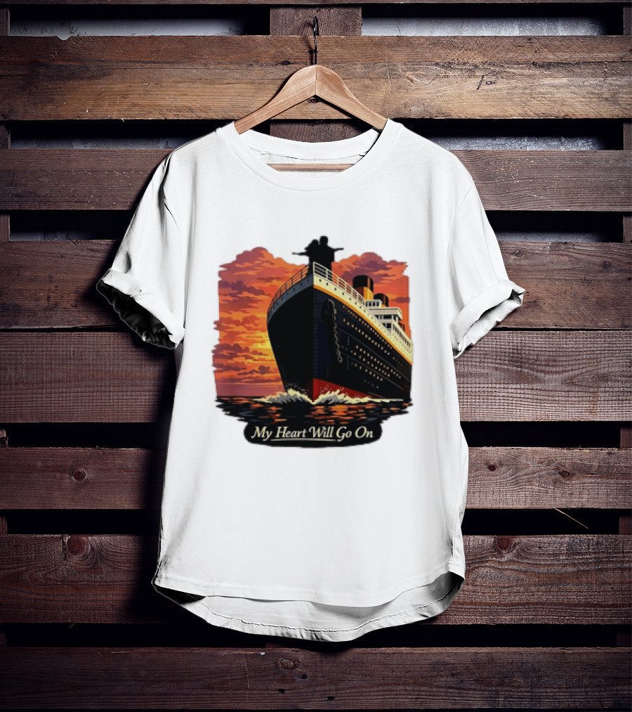 Titanic Sunset Scene My Heart Will Go On Jack And Rose T-Shirt
