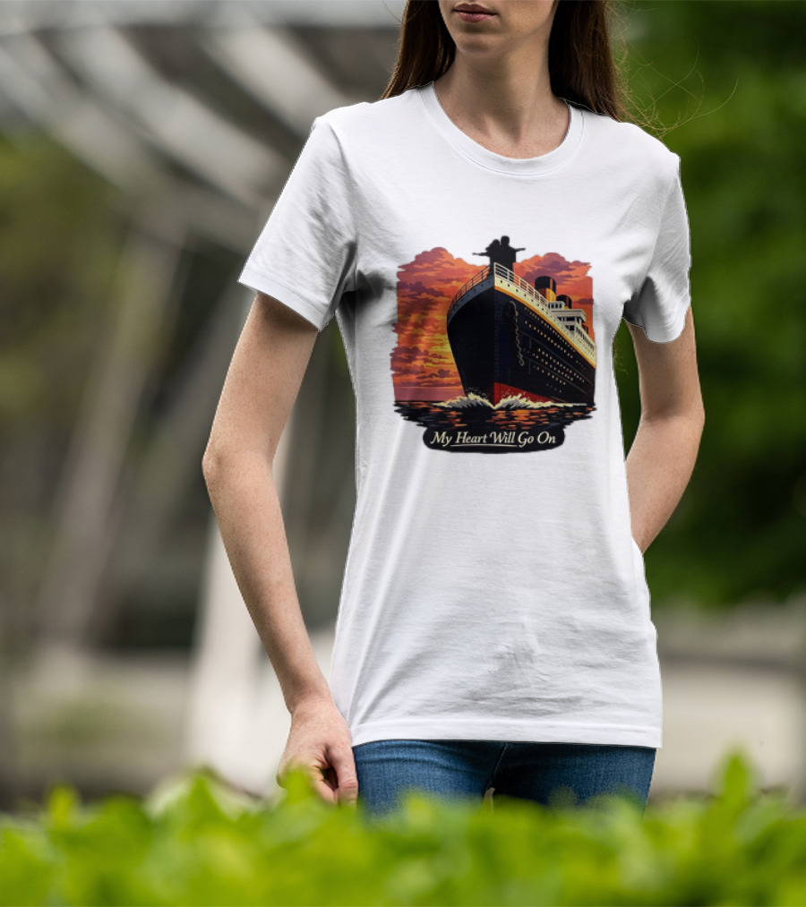 Titanic Sunset Scene My Heart Will Go On Jack And Rose T-Shirt