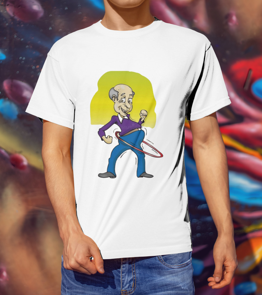 Elderly Man Hula Hooping Joyfully With Fist Pump T-Shirt