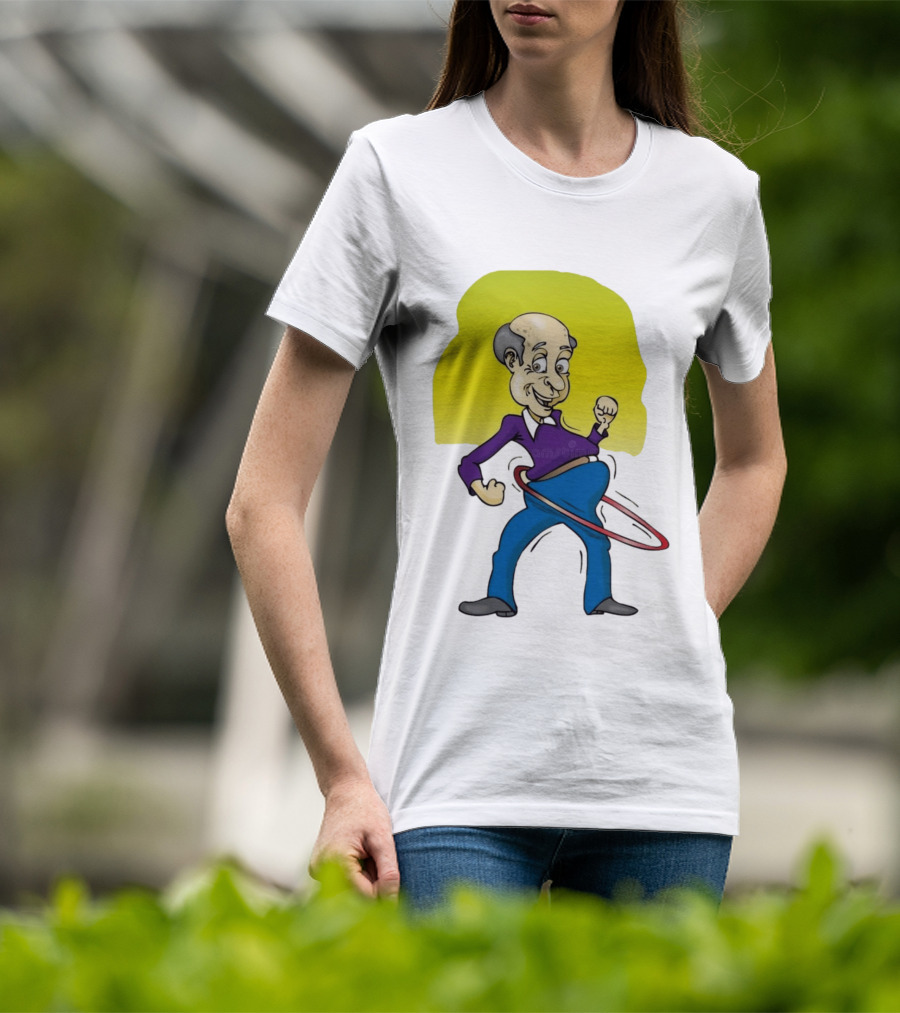 Elderly Man Hula Hooping Joyfully With Fist Pump T-Shirt