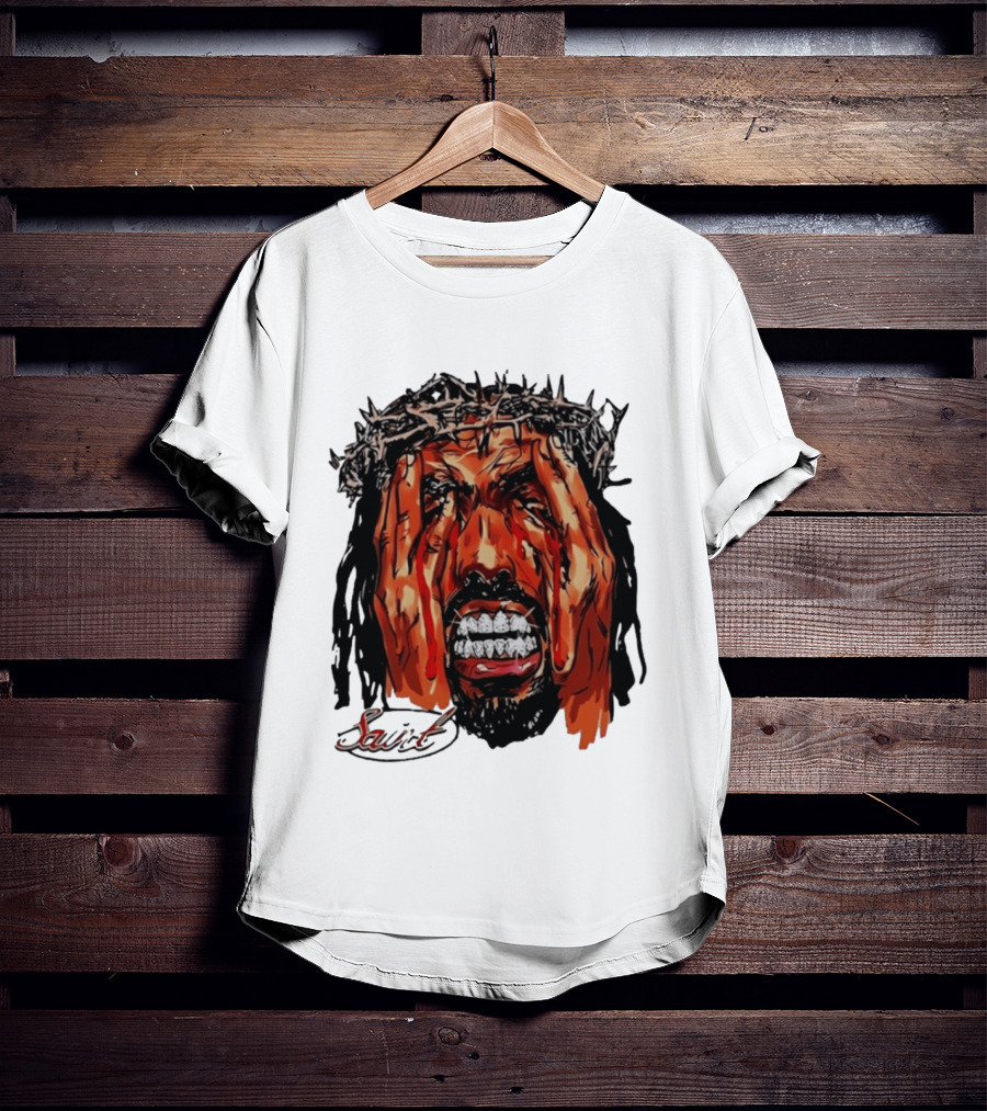 Saint Jesus Crown Of Thorns Diamond Grillz T-Shirt