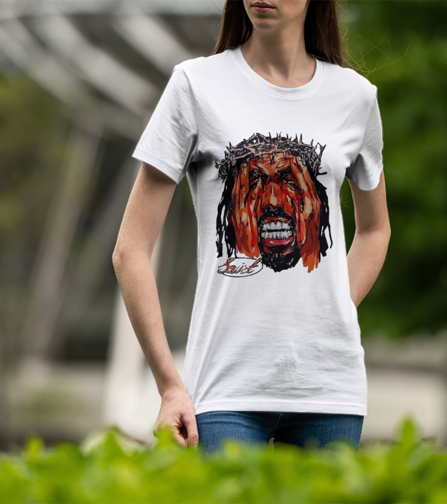 Saint Jesus Crown Of Thorns Diamond Grillz T-Shirt