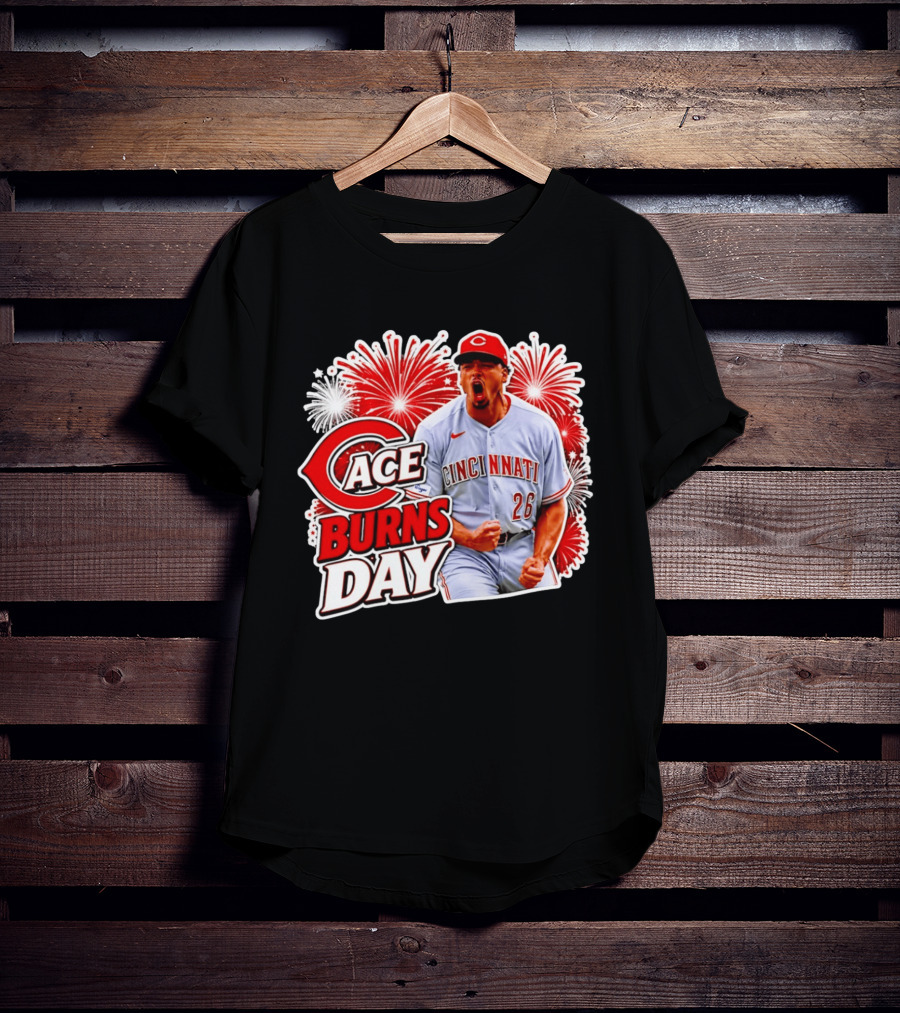 Cincinnati Reds Ace Burns Day Celebration With Fireworks T-Shirt