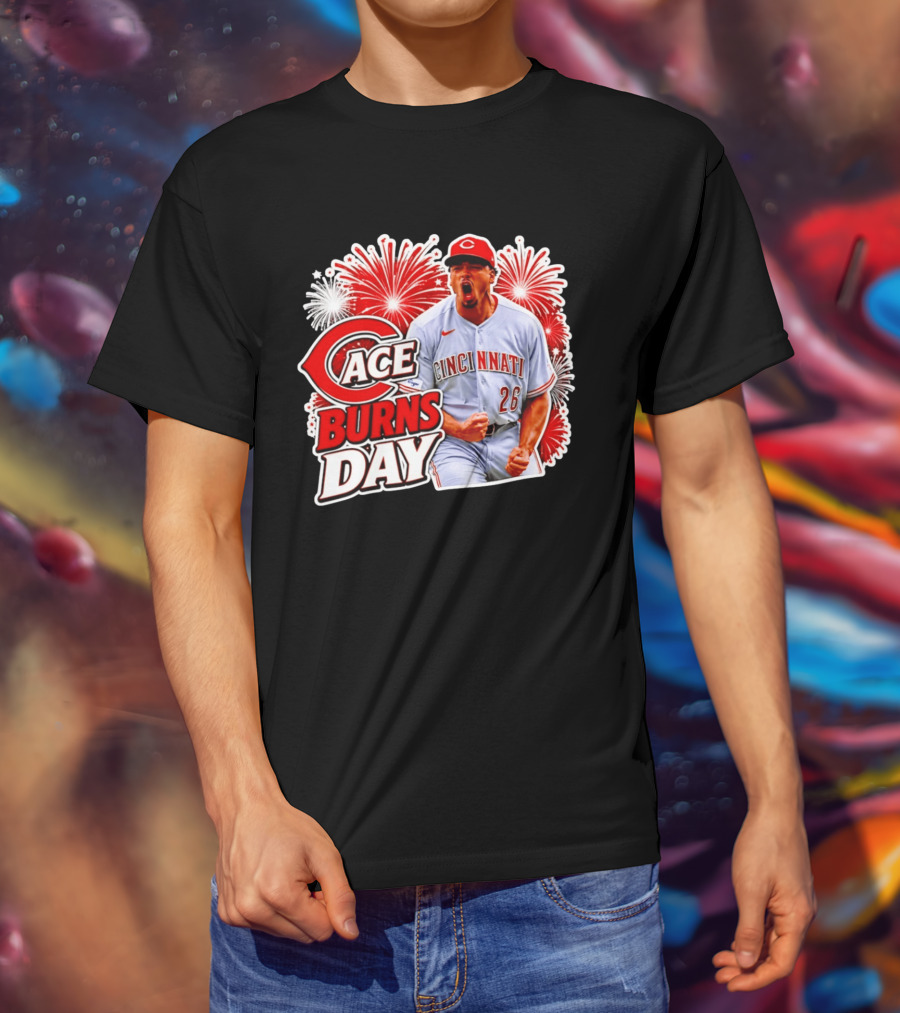 Cincinnati Reds Ace Burns Day Celebration With Fireworks T-Shirt