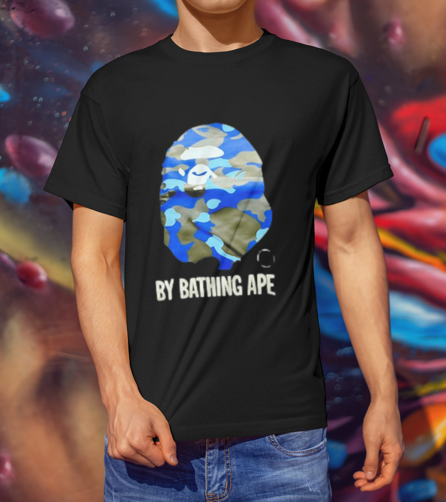 By Bathing APE Camouflage Blue Green T-Shirt