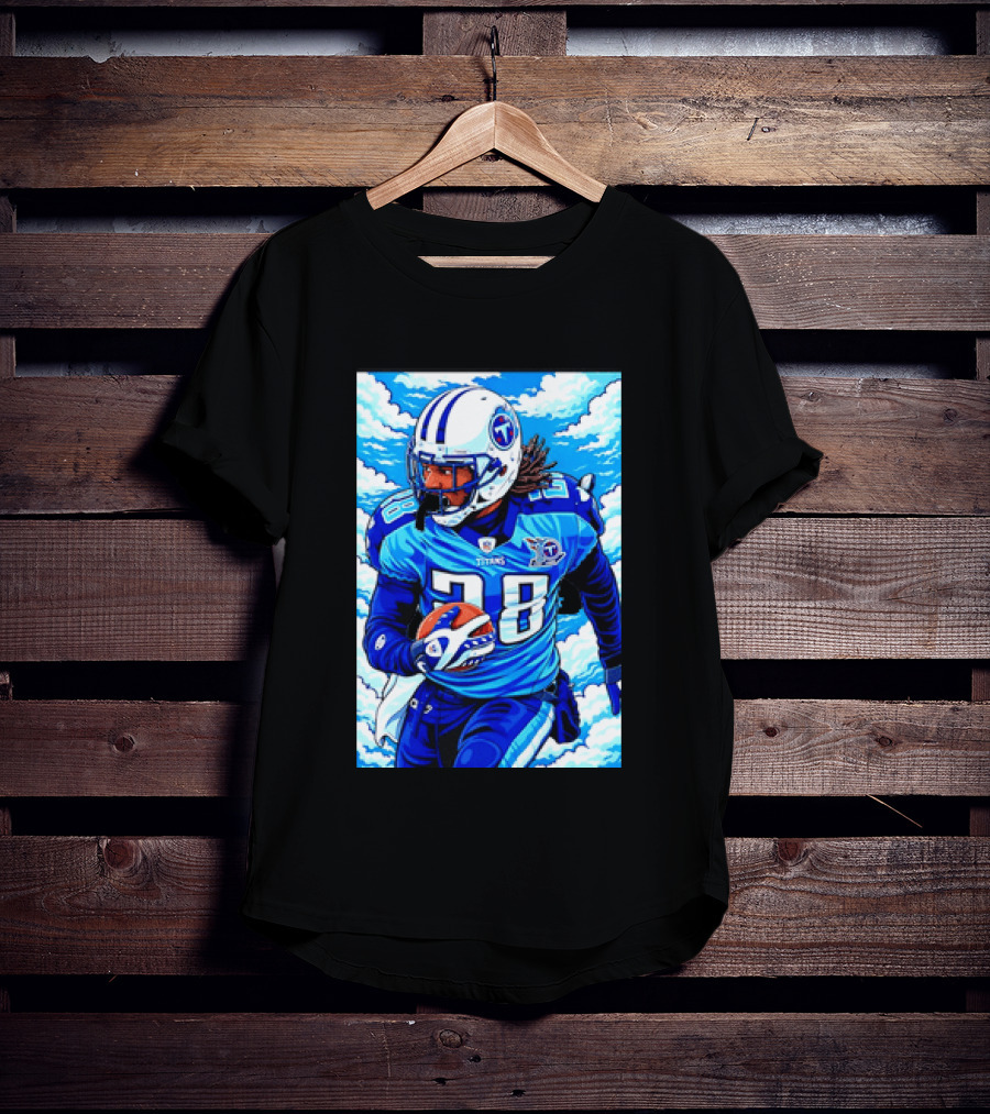 Chris Johnson 28 Tennessee Titans Running Back Football T-Shirt